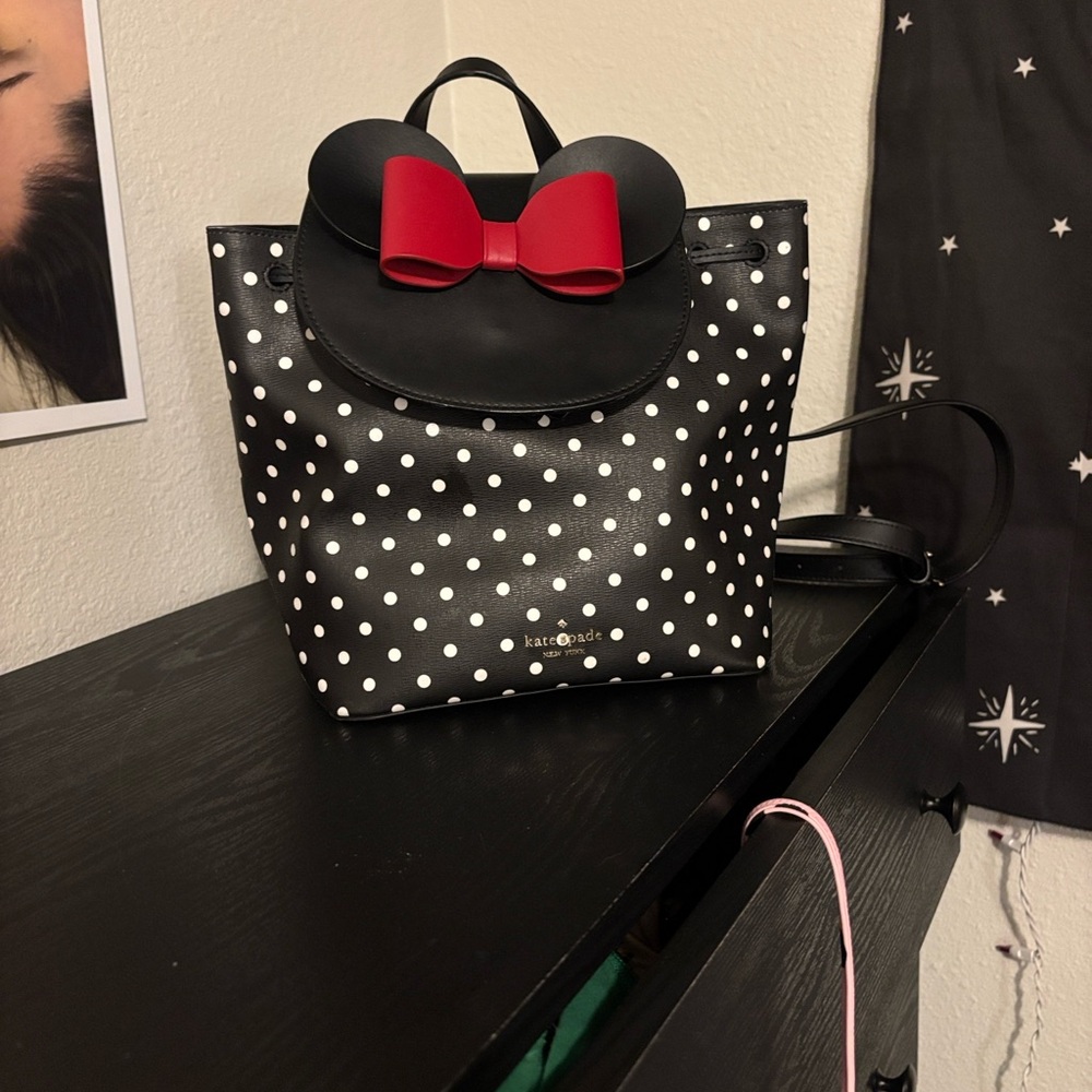 Kate Spade Black Disney White Polka Dot Bag